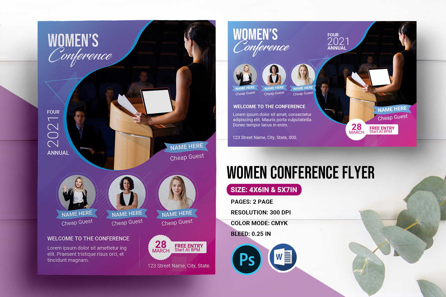 Women's Conference Flyer Corporate Identity Template