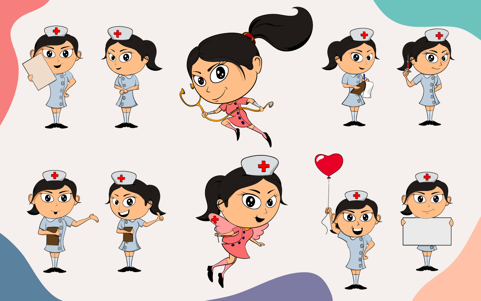 International Nurses Day Vector Pack for Covid 19 10 Illustration
