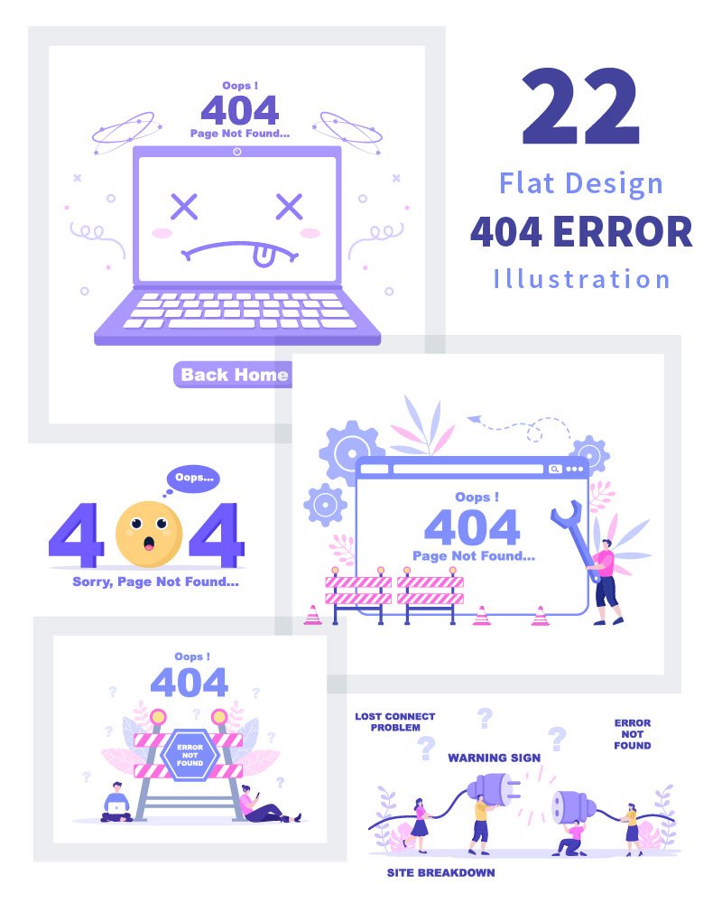 22 Illustration 404 Error And Page Not Found Illustration