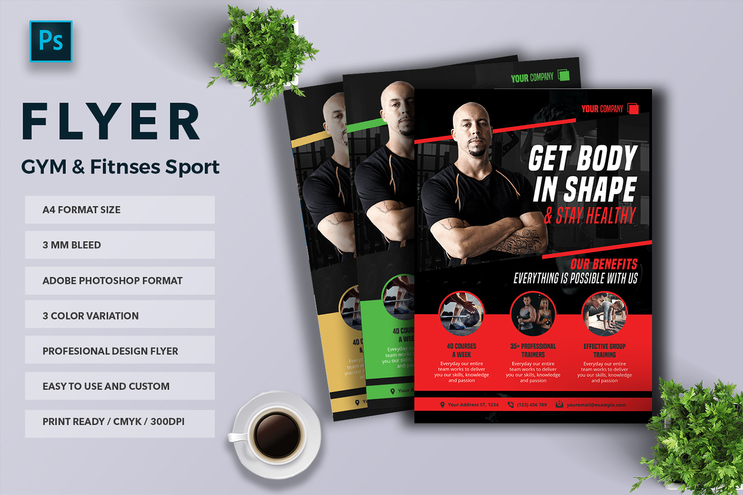 GYM & Fitnses Sport Flyer Template vol-04