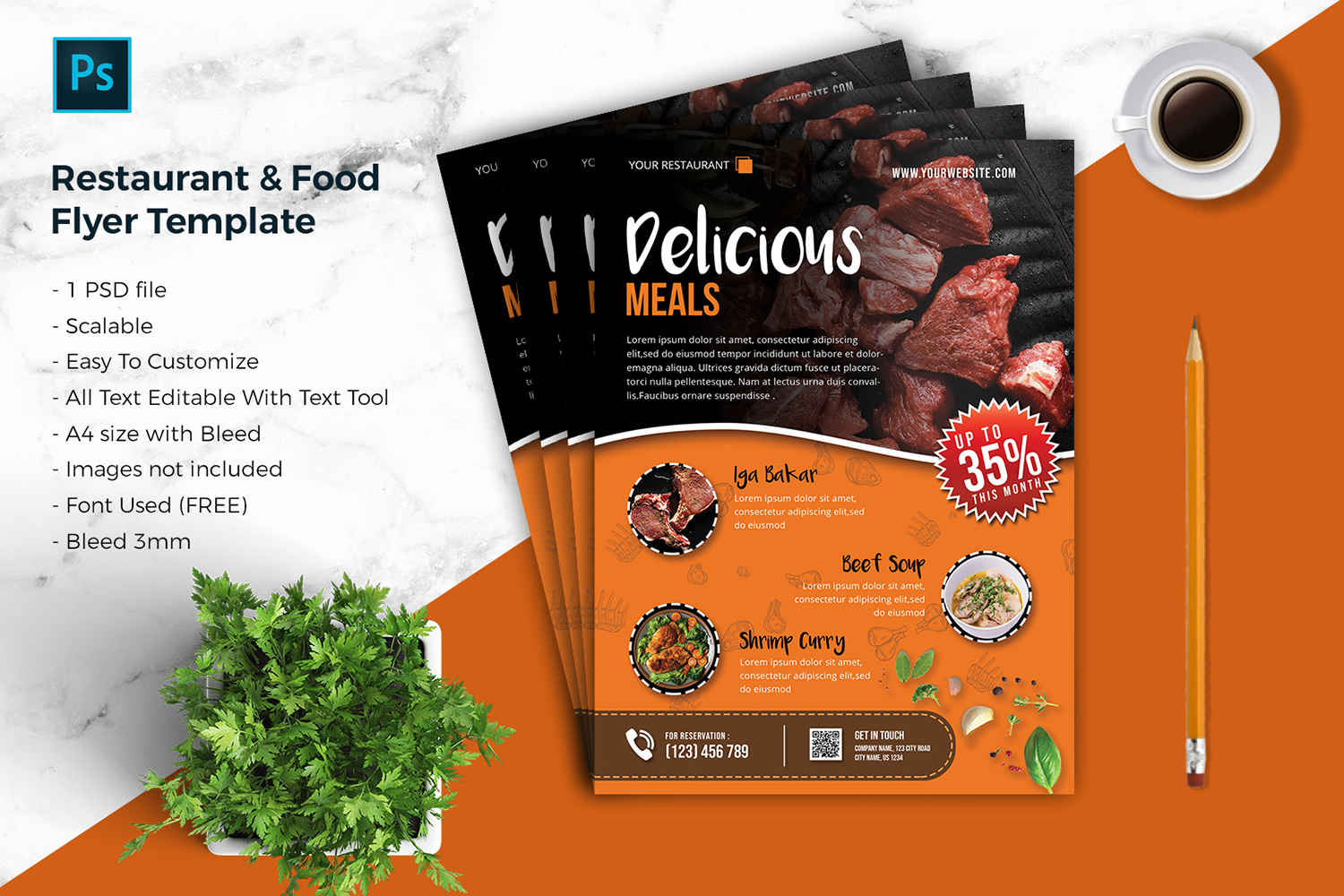 Restaurant & food Flyer Template vol-01