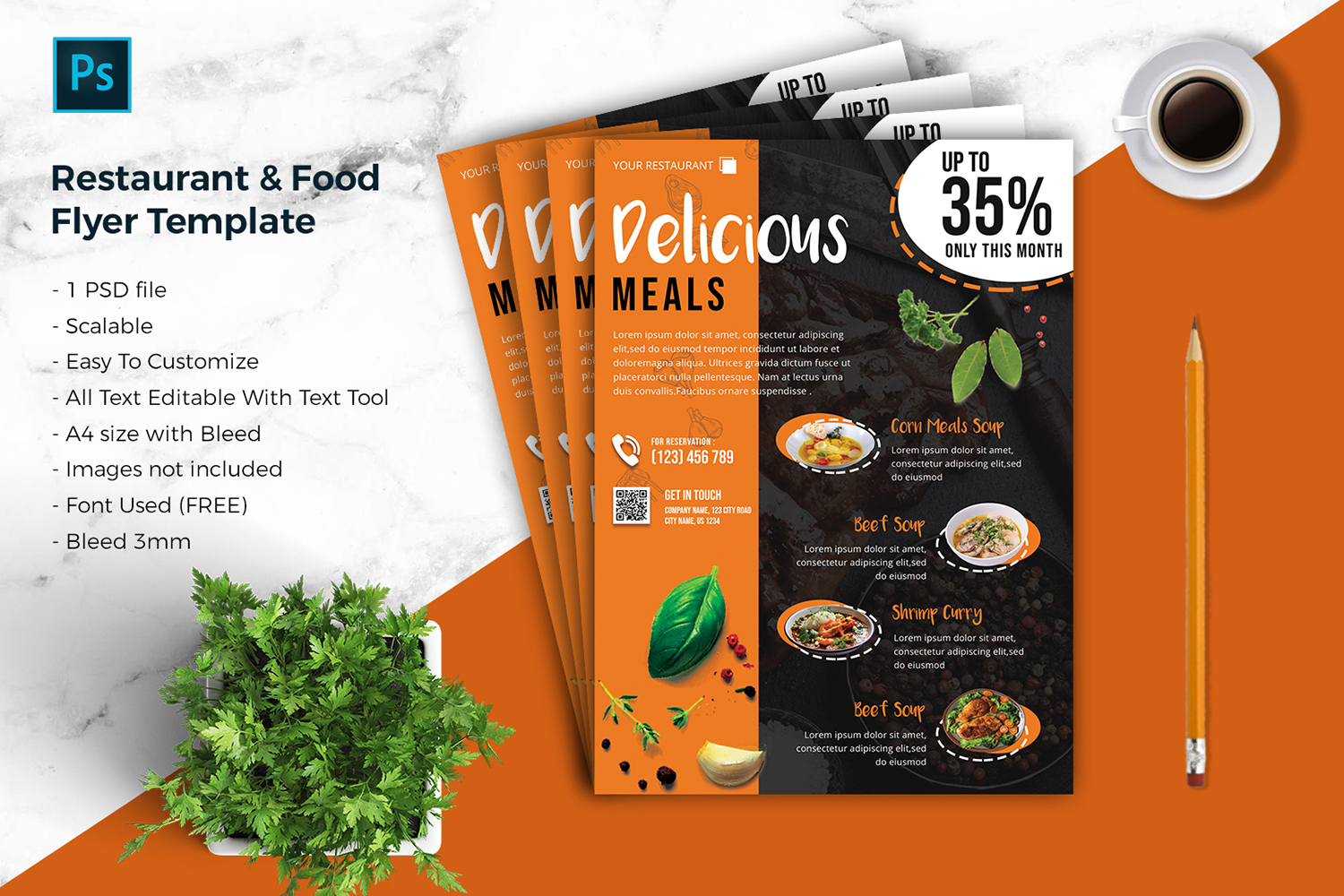 Restaurant & food Flyer Template vol-02