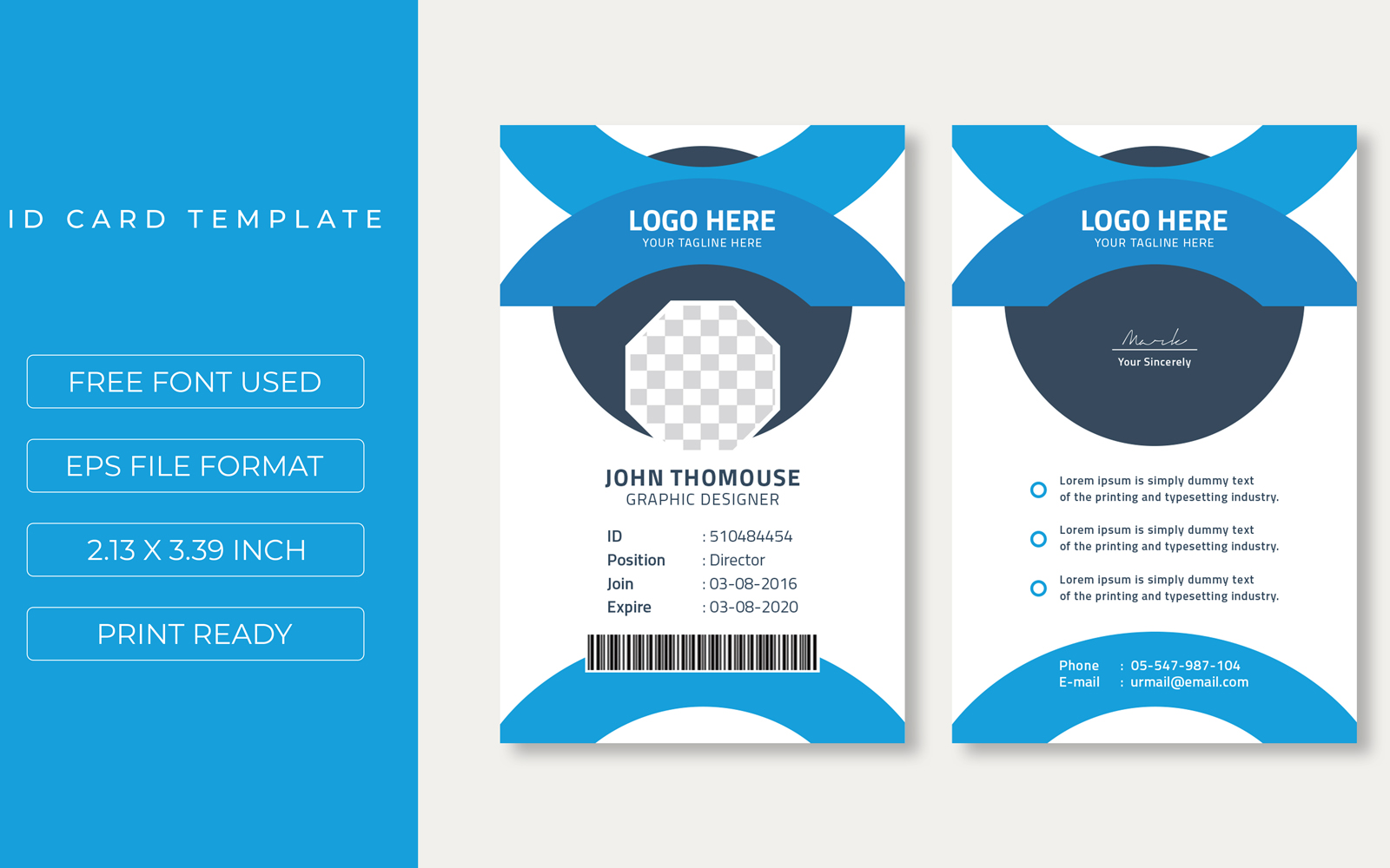 Creative Id Card Design Template Theme
