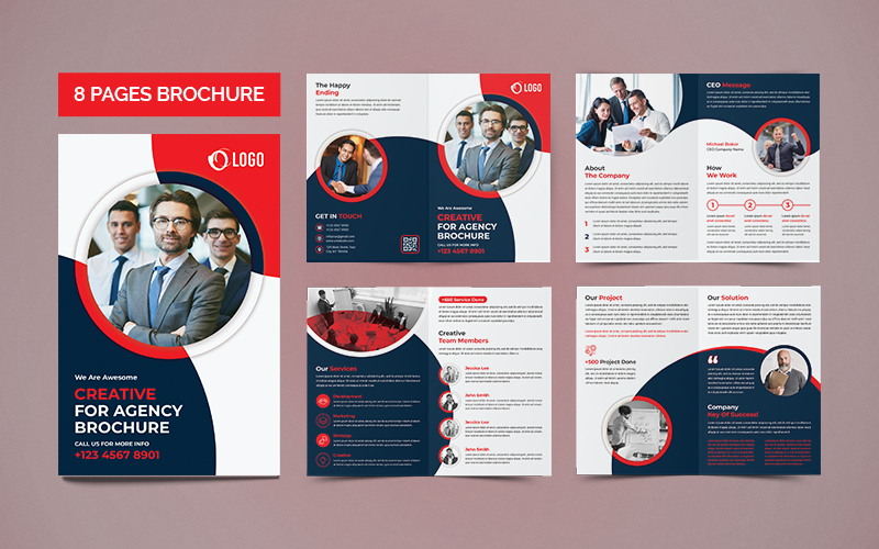 Corporate 8 Pages Brochure Template.