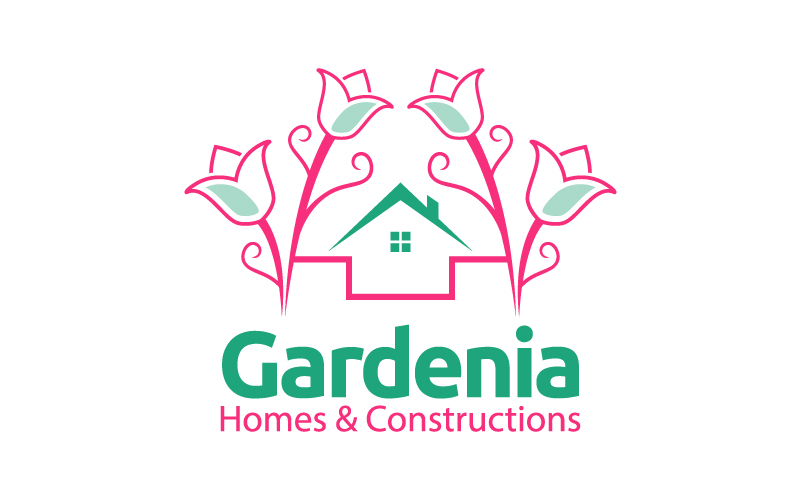 Gardenia Homes and Construction Logo template