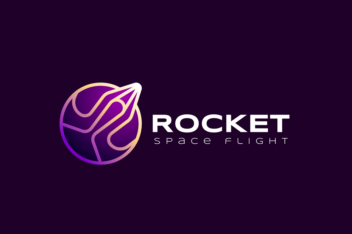 Gradient Rocket - Space Flight Logo template
