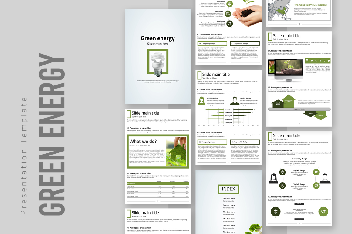 Green Energy Presentation Vertical PowerPoint Template