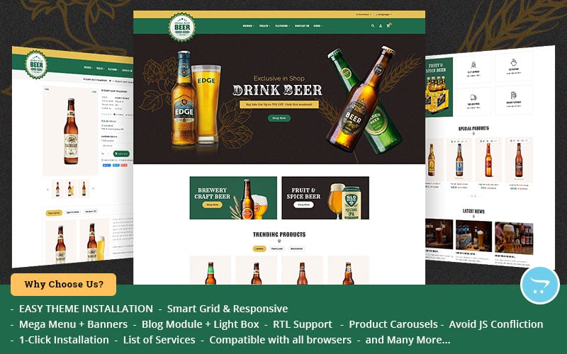 Craft Beer - OpenCart Theme for Online Brewery Store