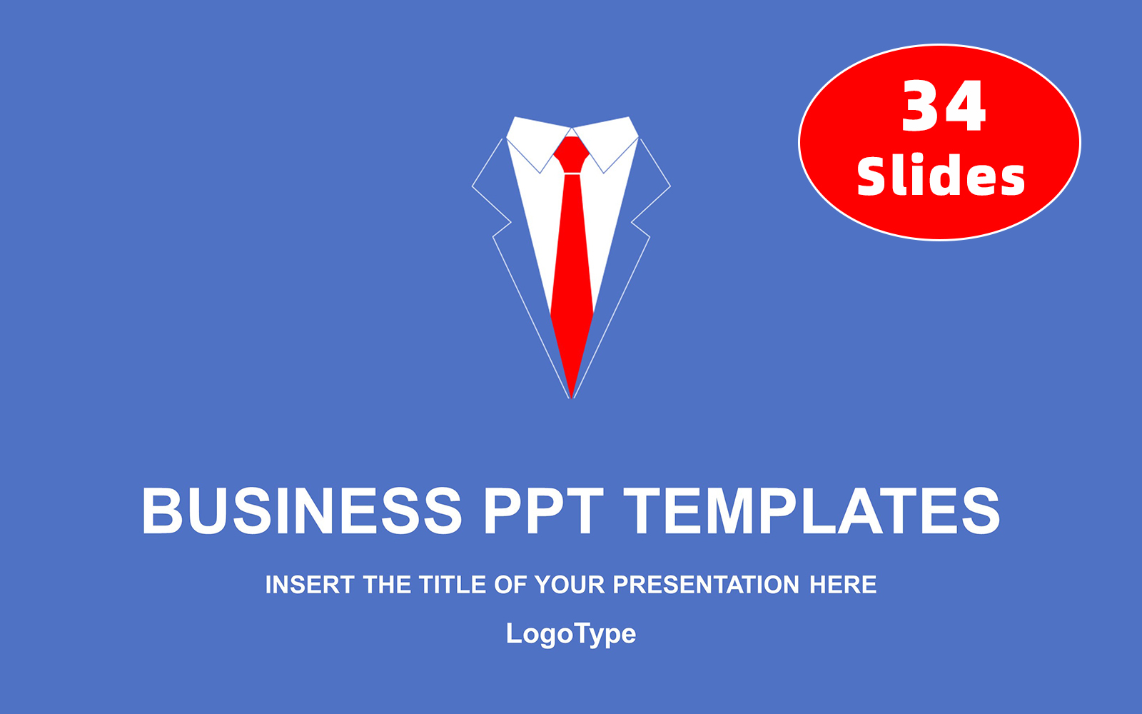 Businessman's Red Tie PowerPoint Template