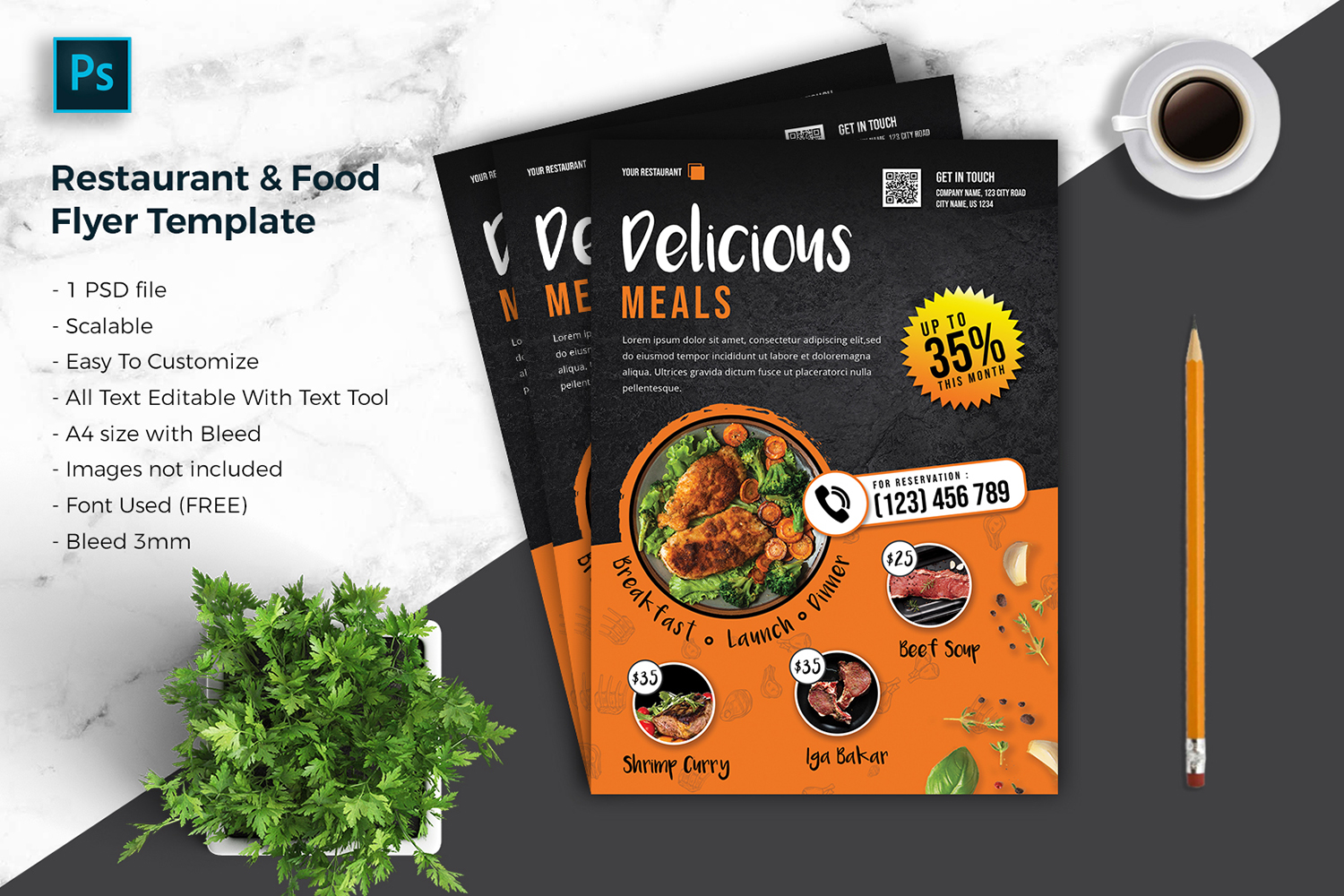 Restaurant & food Flyer Template vol-03