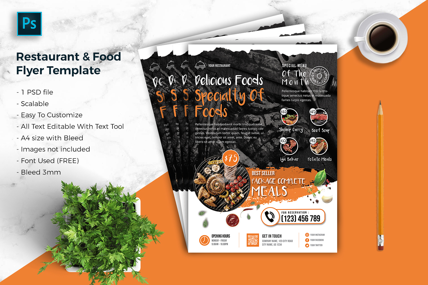 Restaurant & food Flyer Template vol-04