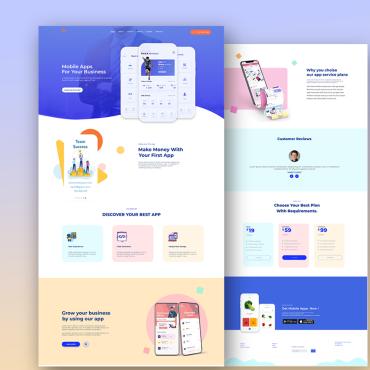 App Landingpagemobile PSD Templates 183956