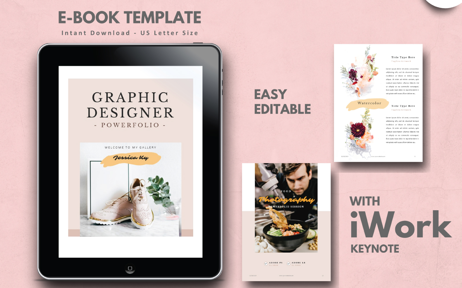 Graphic Designer Portfolio eBook Template Keynote Presentation