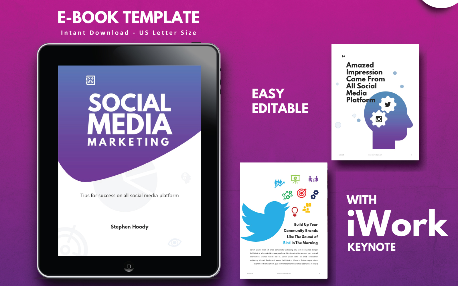 Social Media Tips and Marketing eBook Keynote Template Presentation