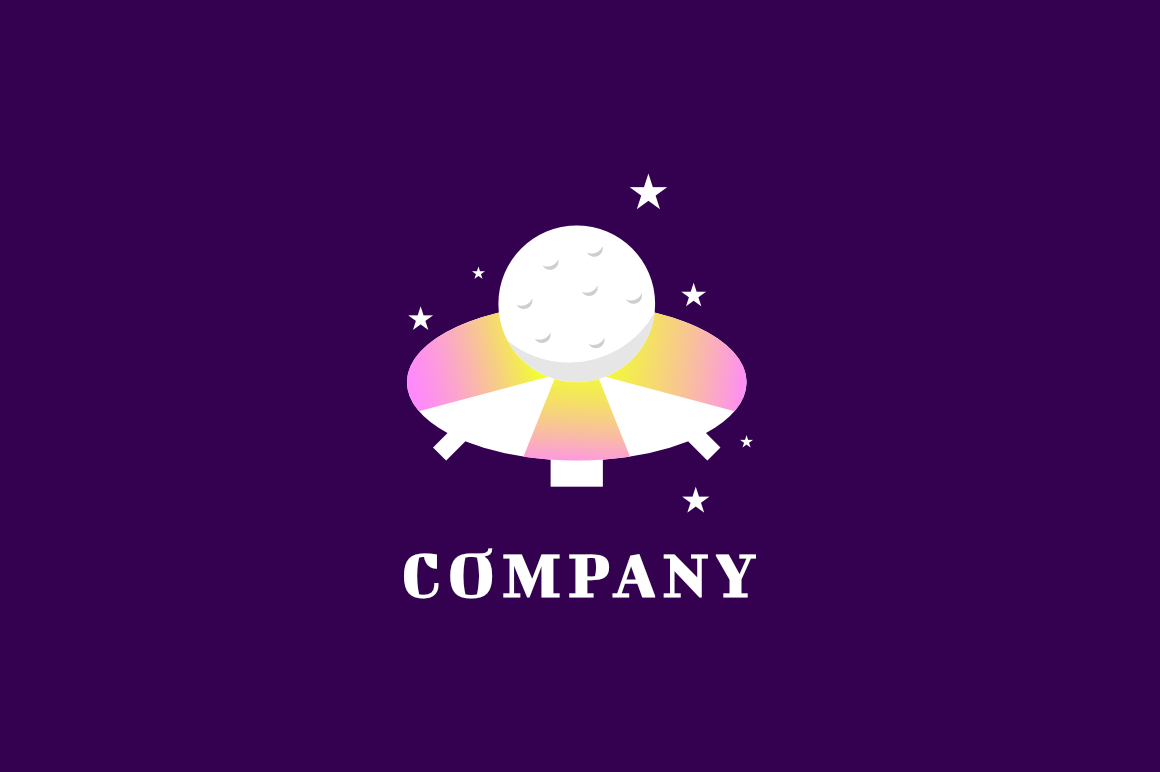 Ufo Moon Logo  Design Template