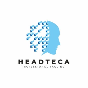 Facedigital Humanelectronicfaceheadhumanhuman Logo Templates 184228