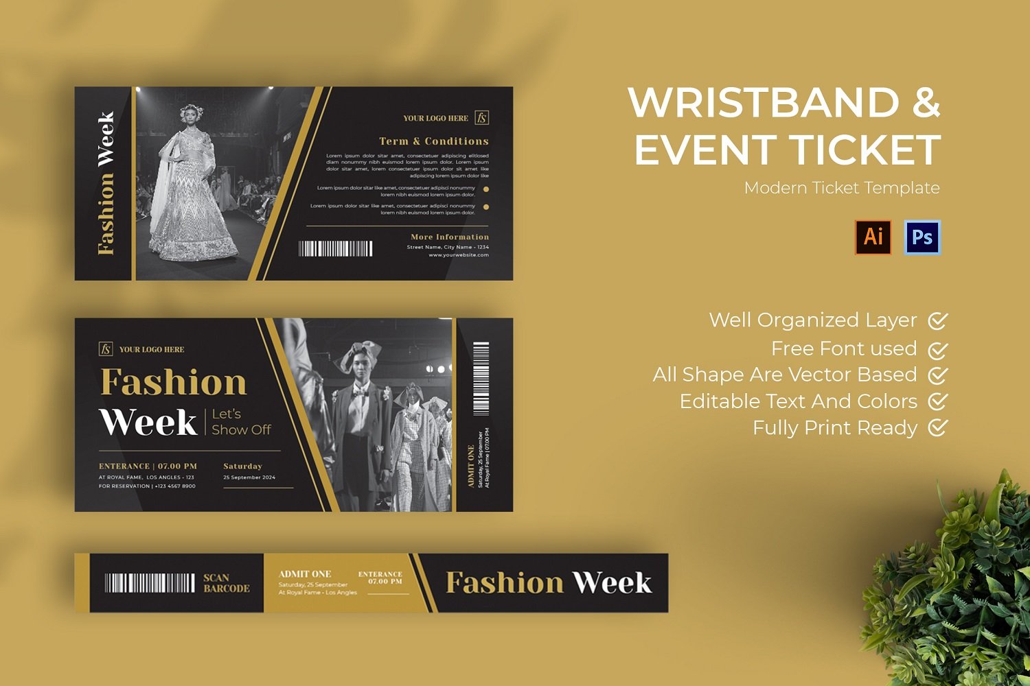 Fashion Week Ticket Template