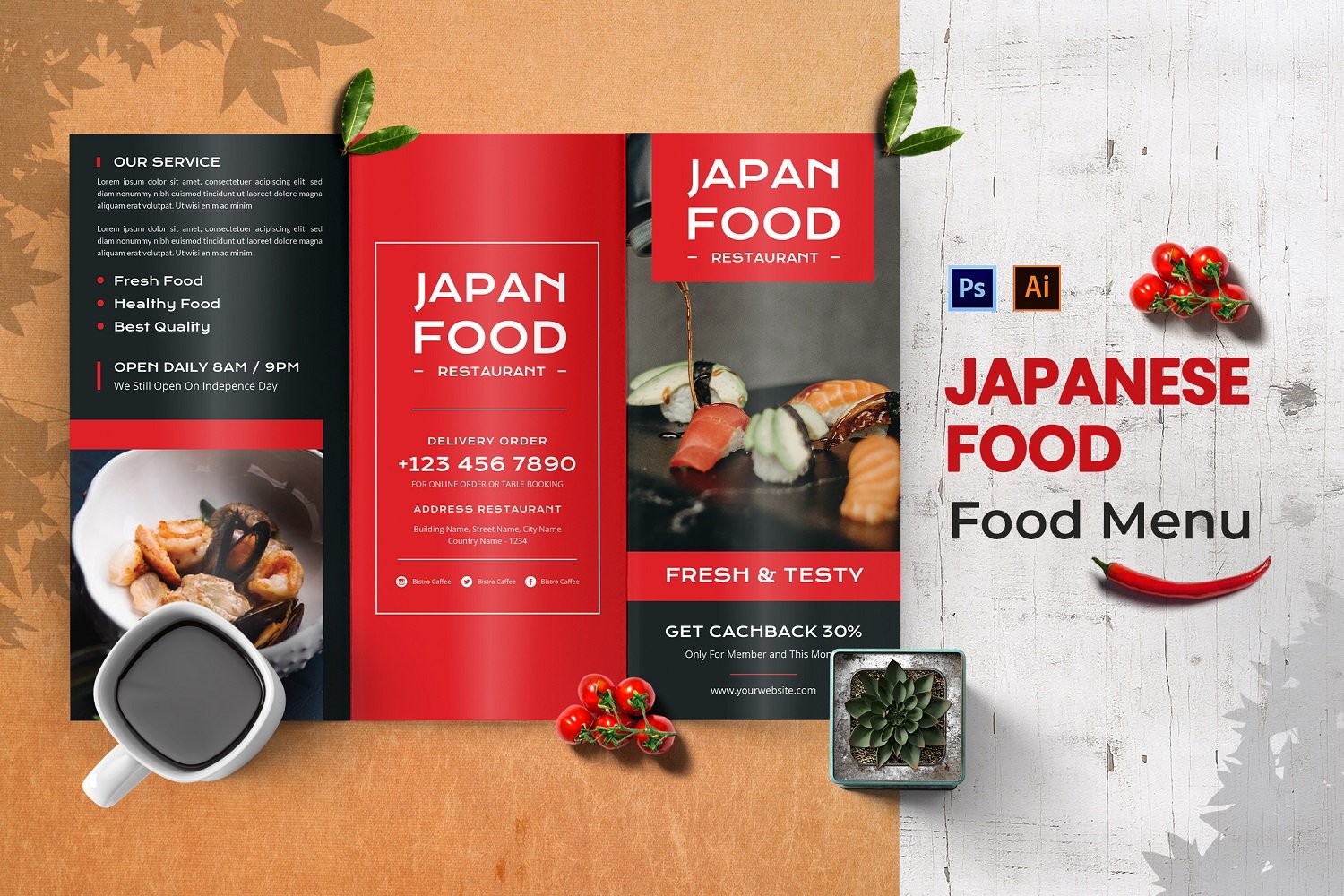 Japan Food Menu Print Template