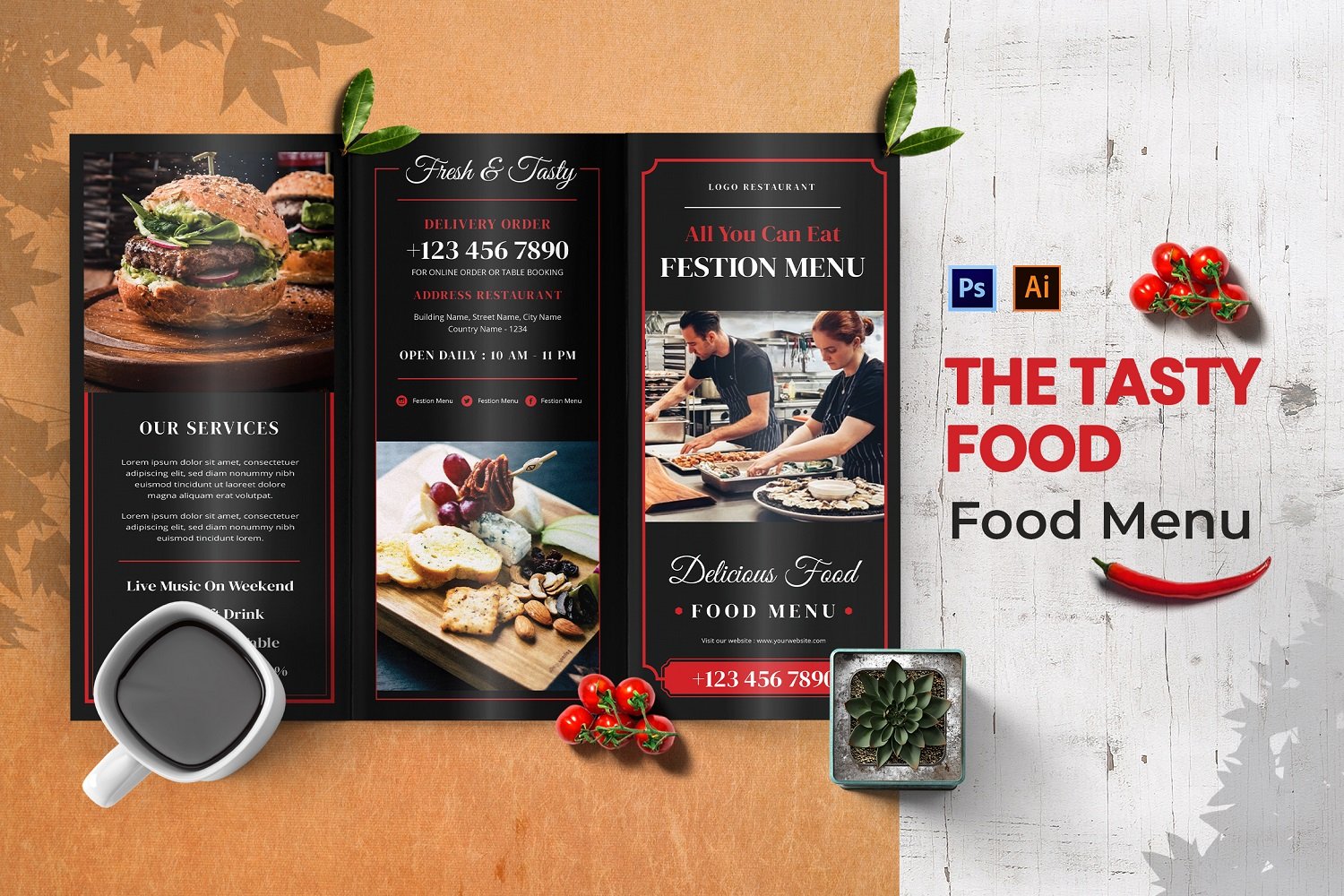 Tasty Food Menu Print Template