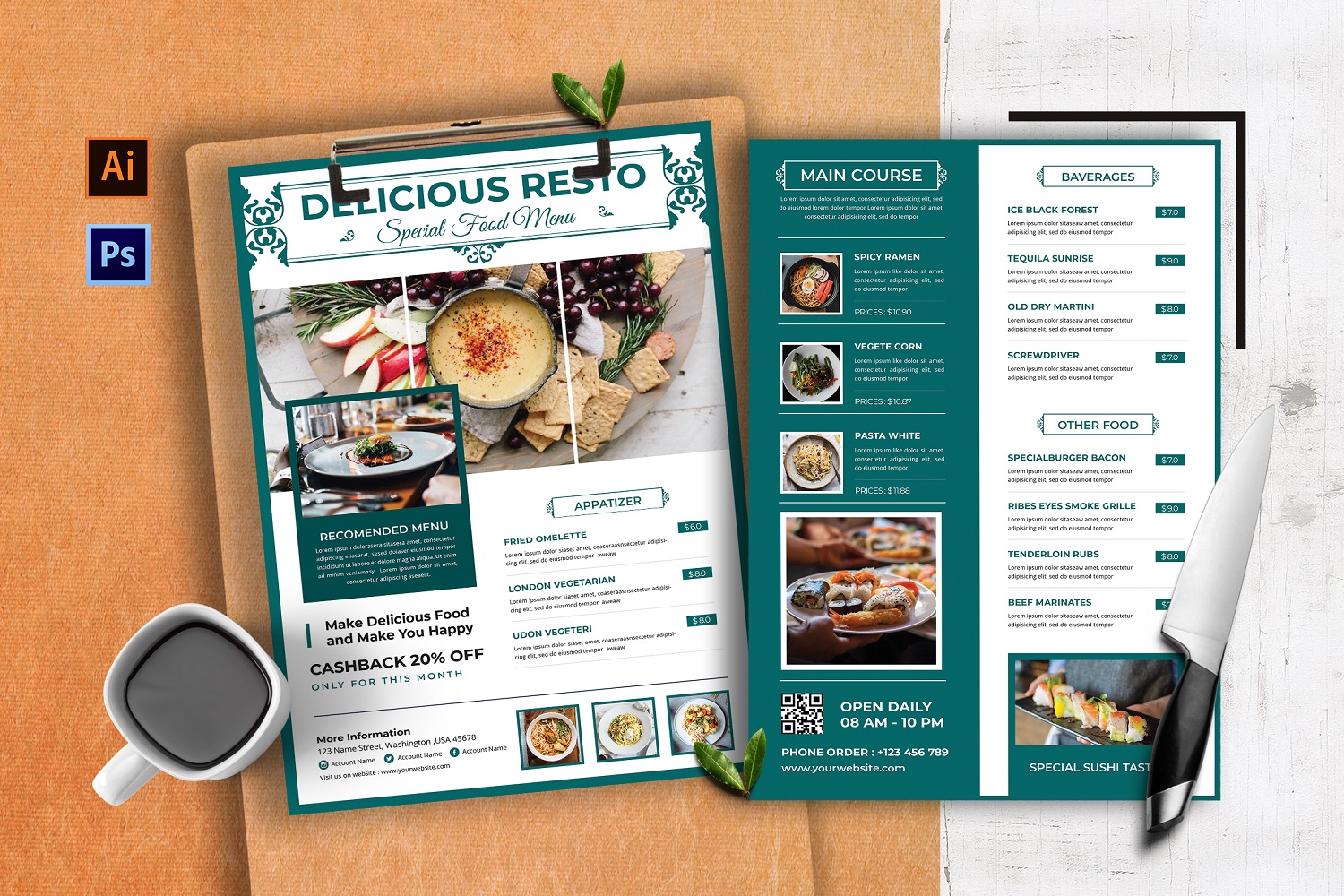 Delicious Foodie Food Menu