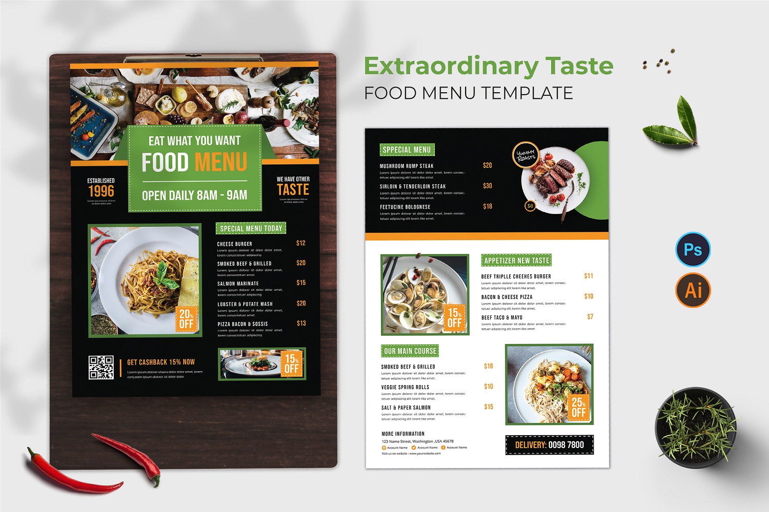 Extraordinary Taste Food Menu