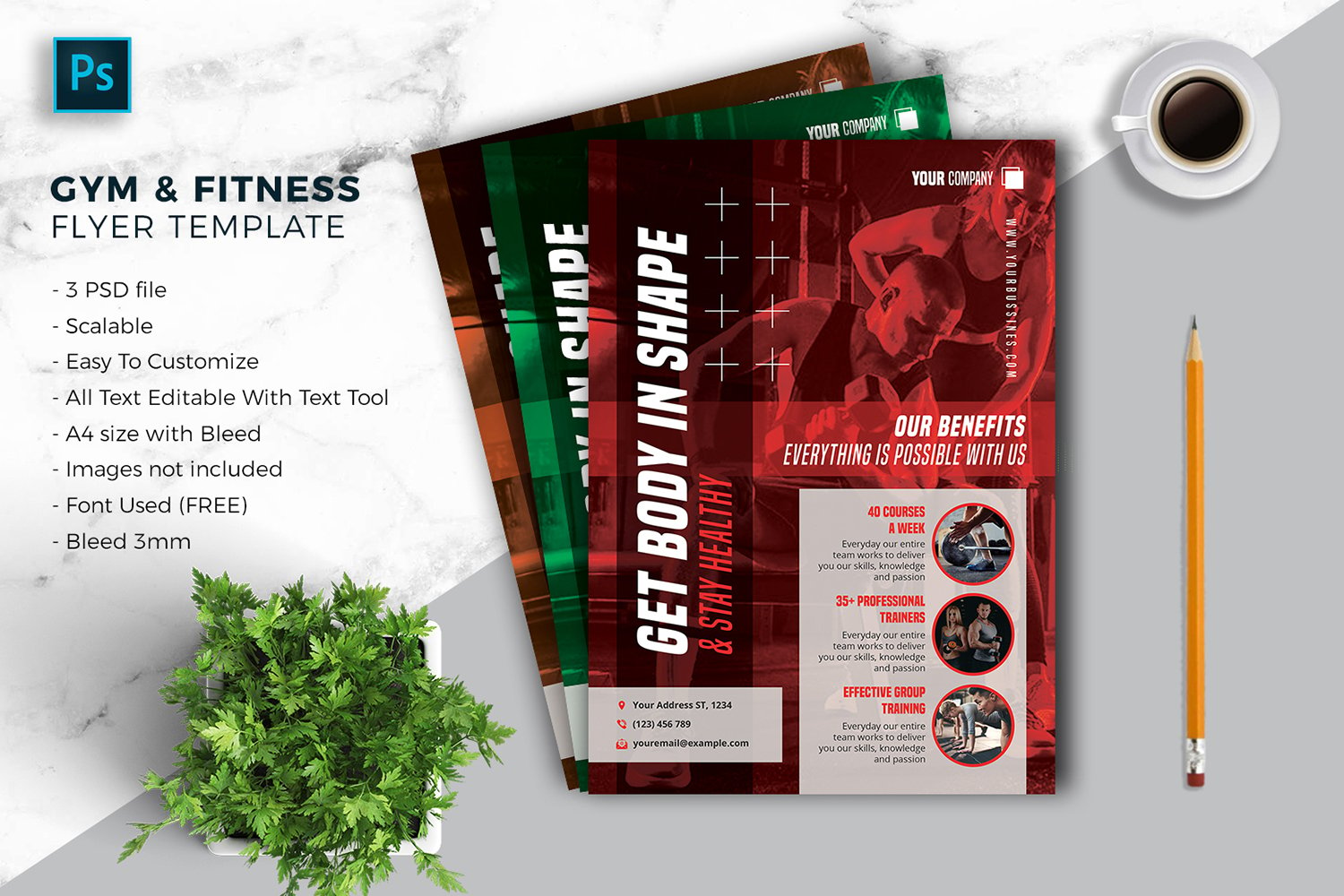 GYM & Fitnes Sport Flyer Template vol-05