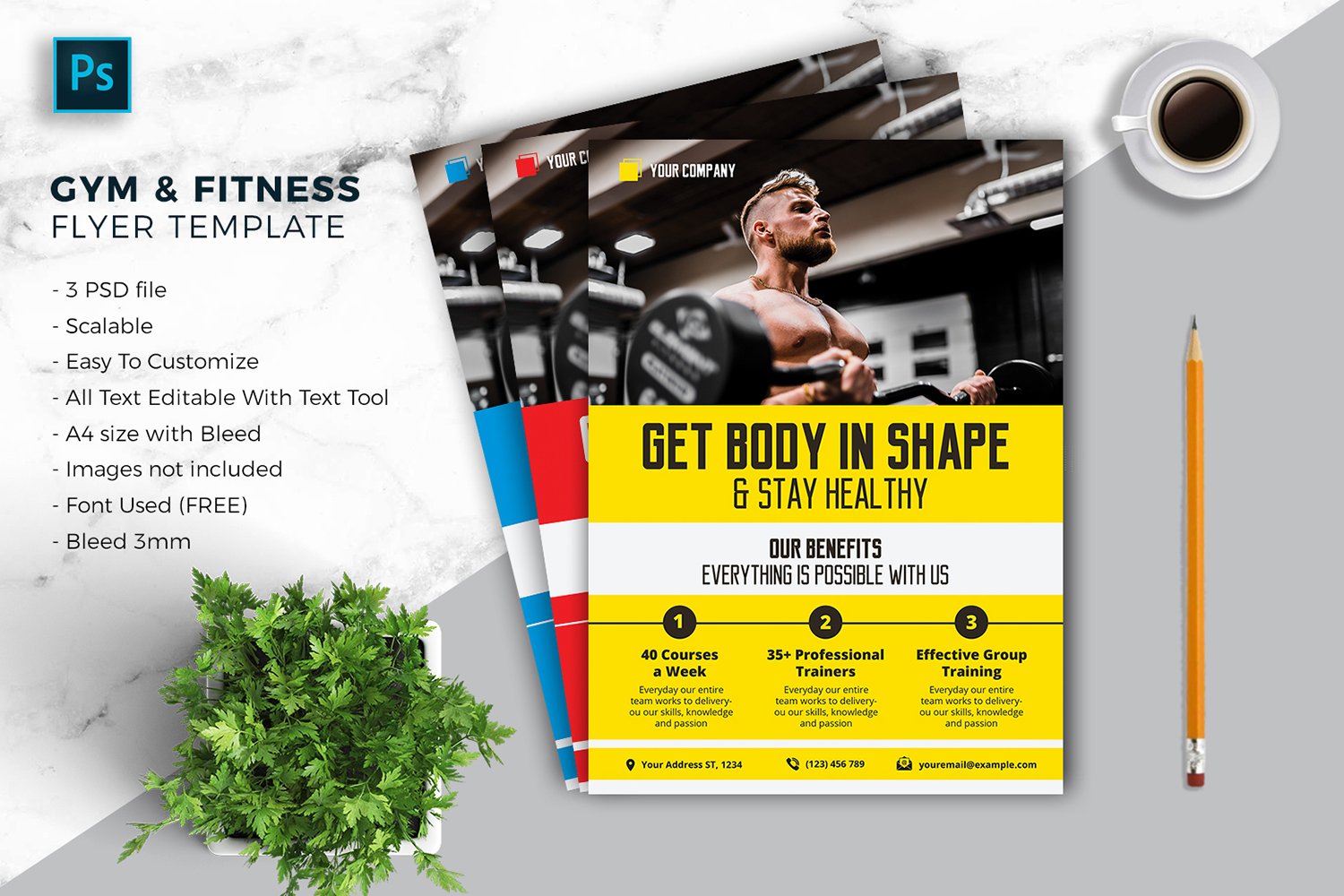 GYM & Fitnes Sport Flyer Template vol-08