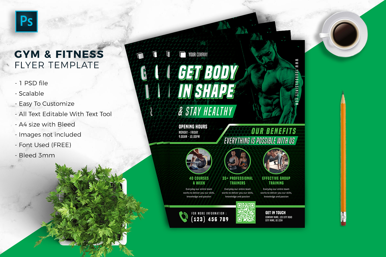 GYM & Fitnses Sport Flyer Template vol-10