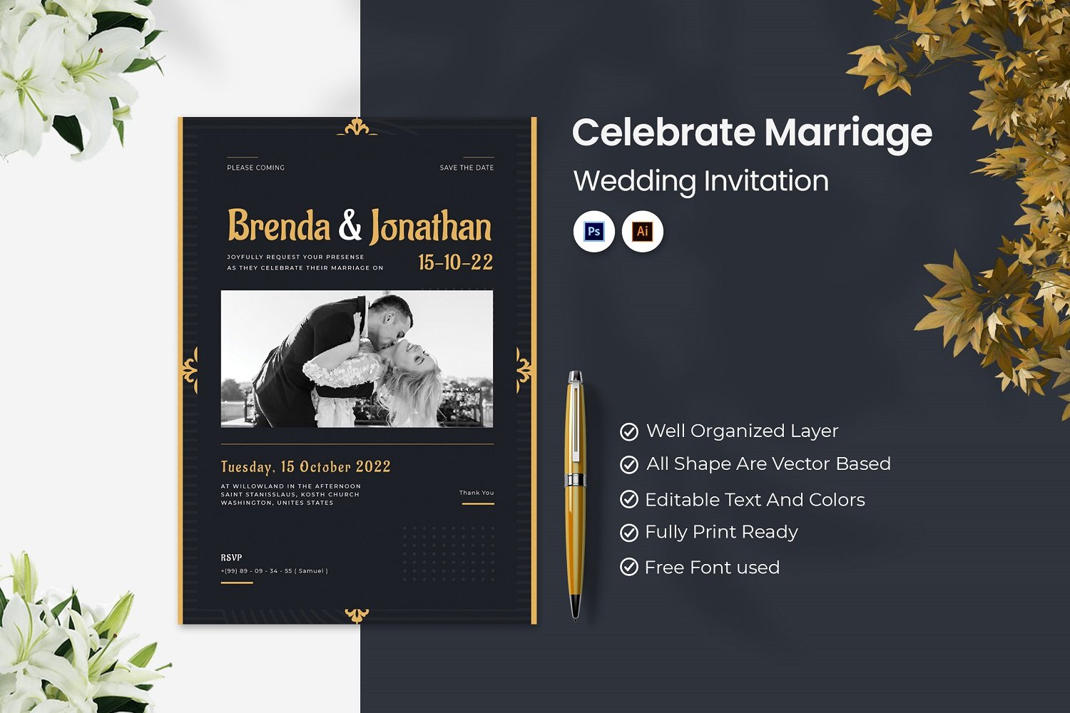 Celebrate Marriage Wedding Invitation