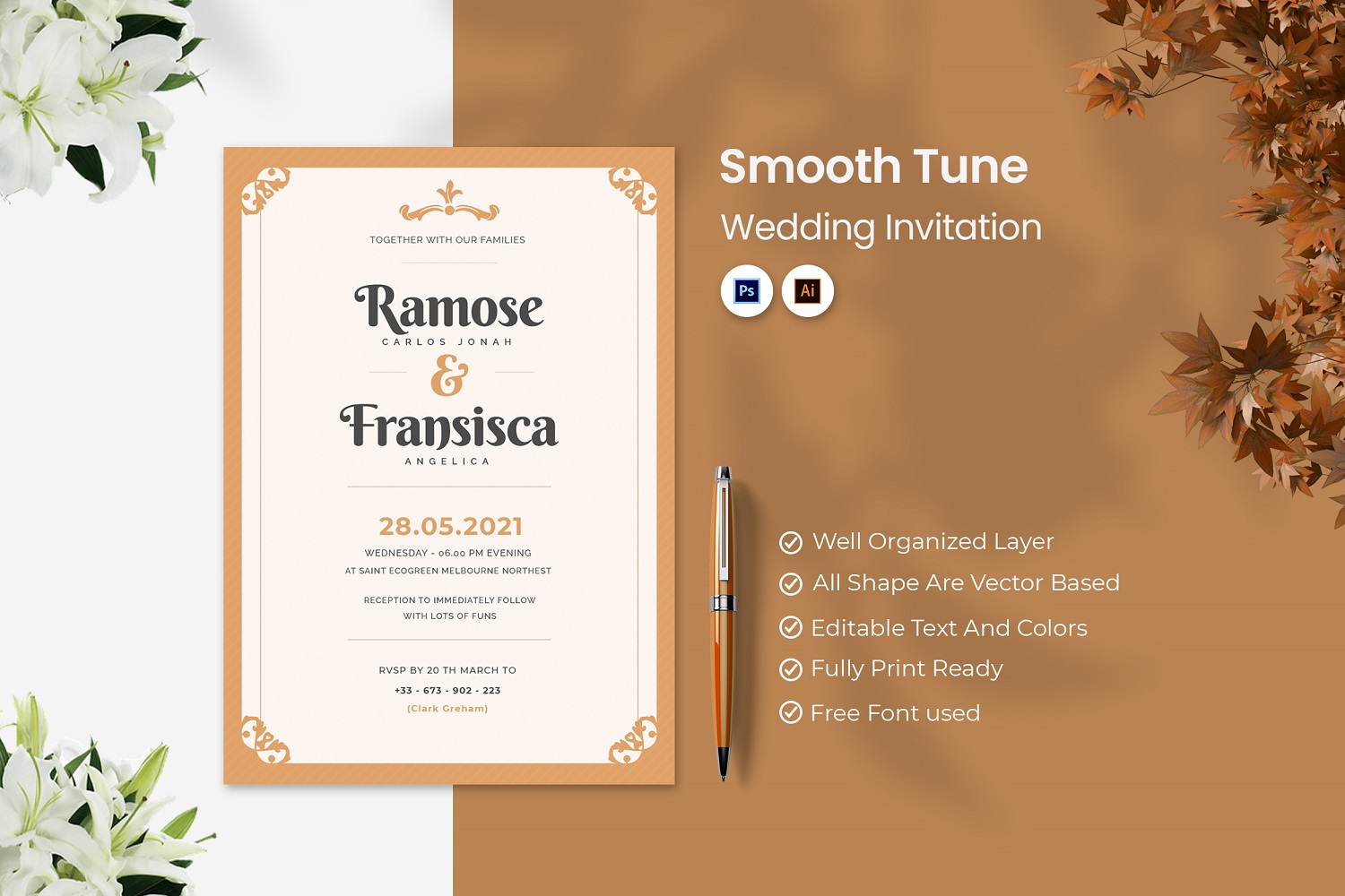 Smooth Tune Wedding Invitation