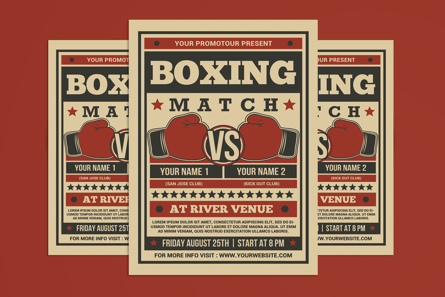 Boxing Match Flyer Template
