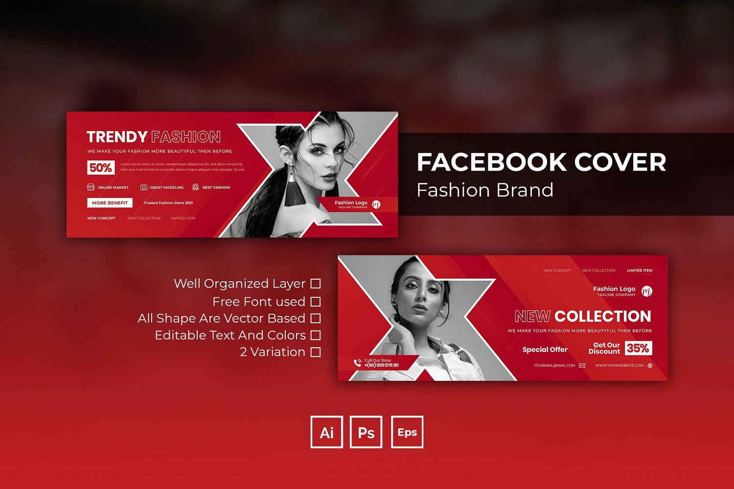 Fashion Brand Facebook Cover Social Media