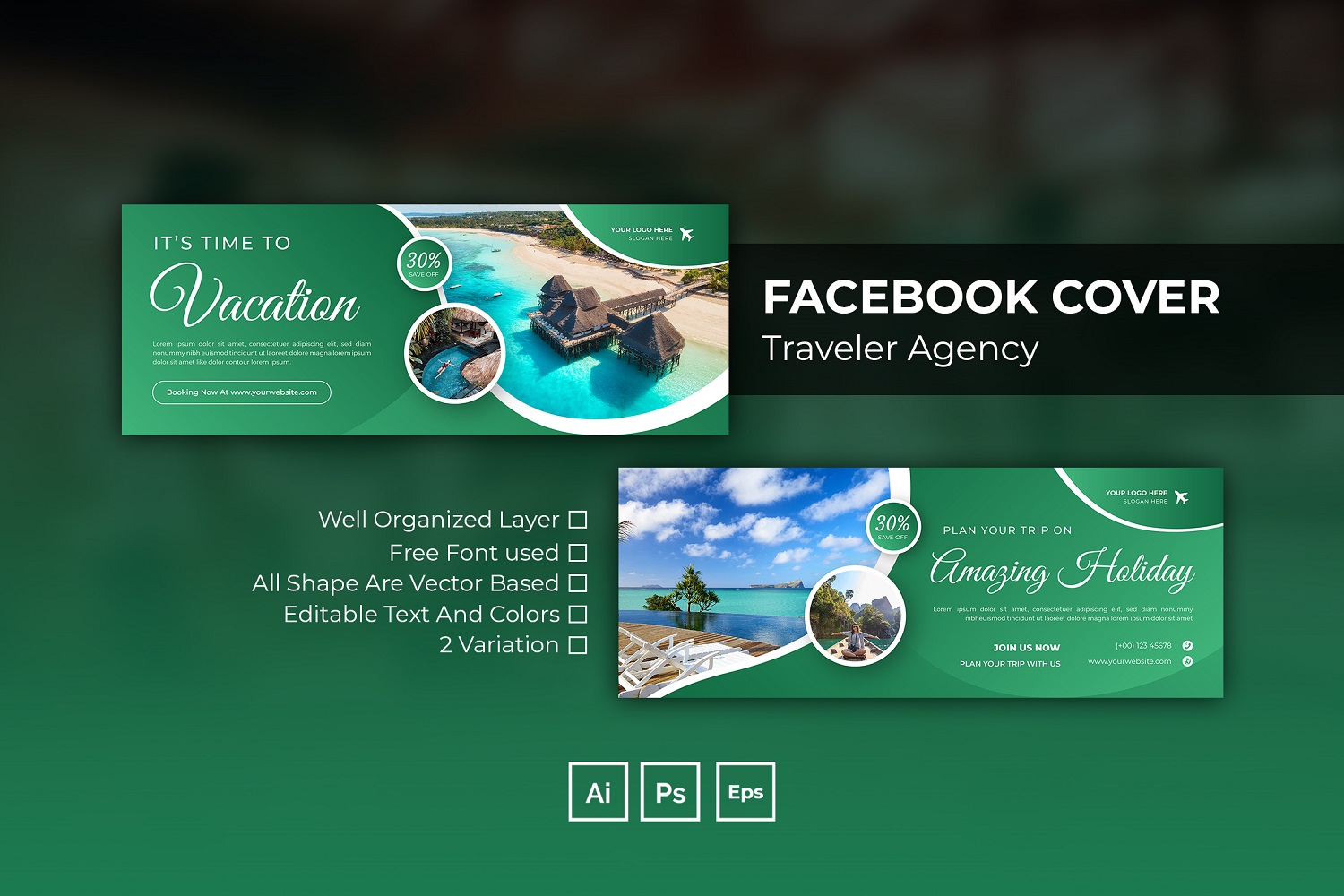 Traveler Agency Facebook Cover Social Media