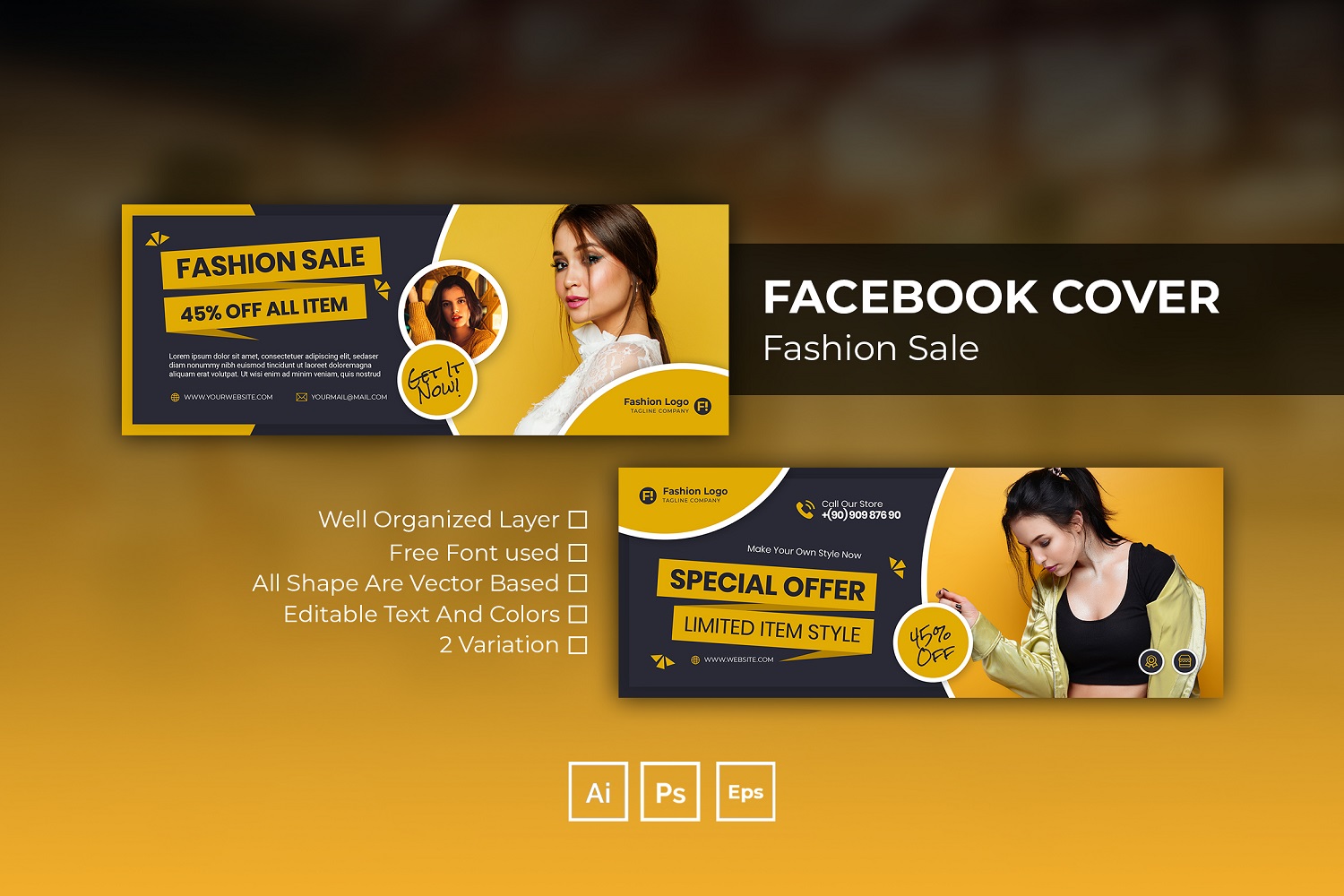 Fashion Sales Facebook Cover Social Media