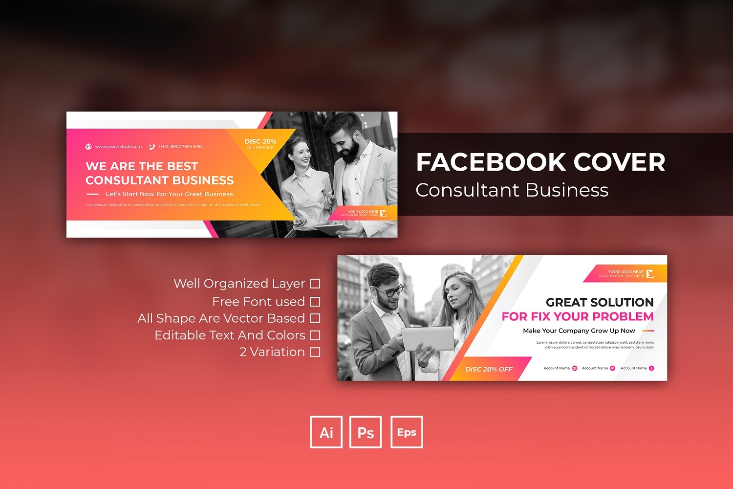 Consultant Business Facebook Cover Social Media