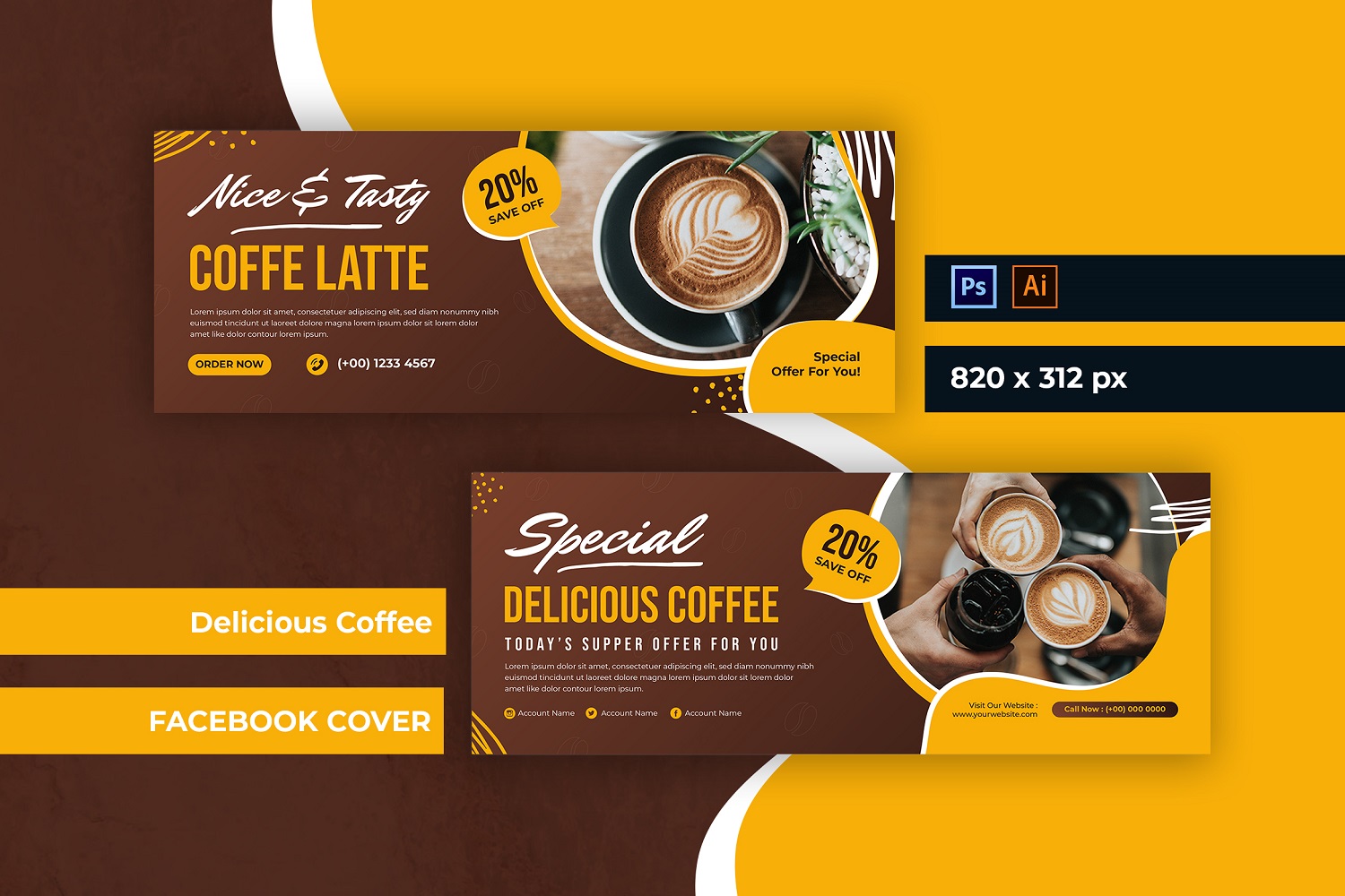 Delicious Coffee Facebook Cover
