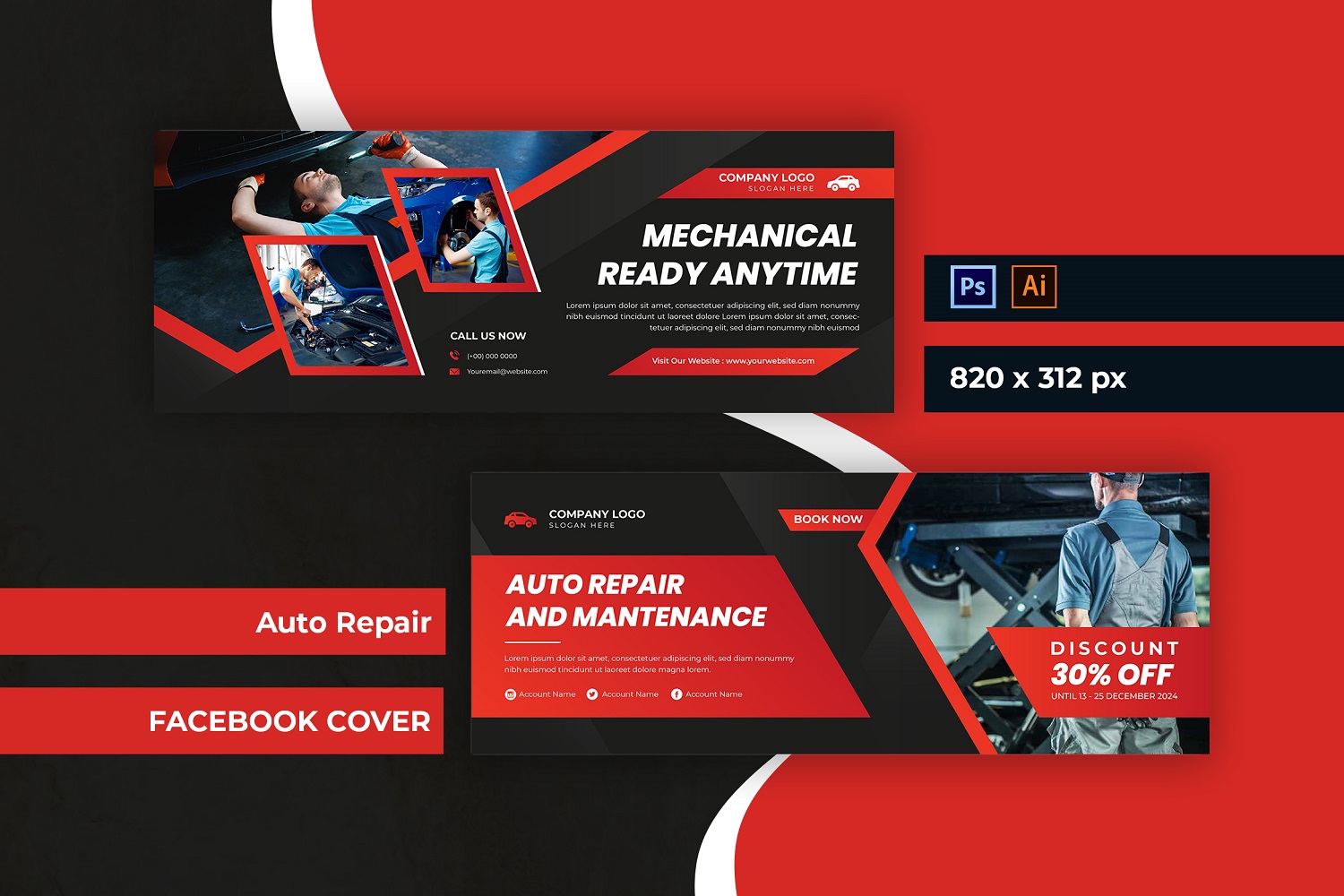 Auto Repair Facebook Cover Social Media