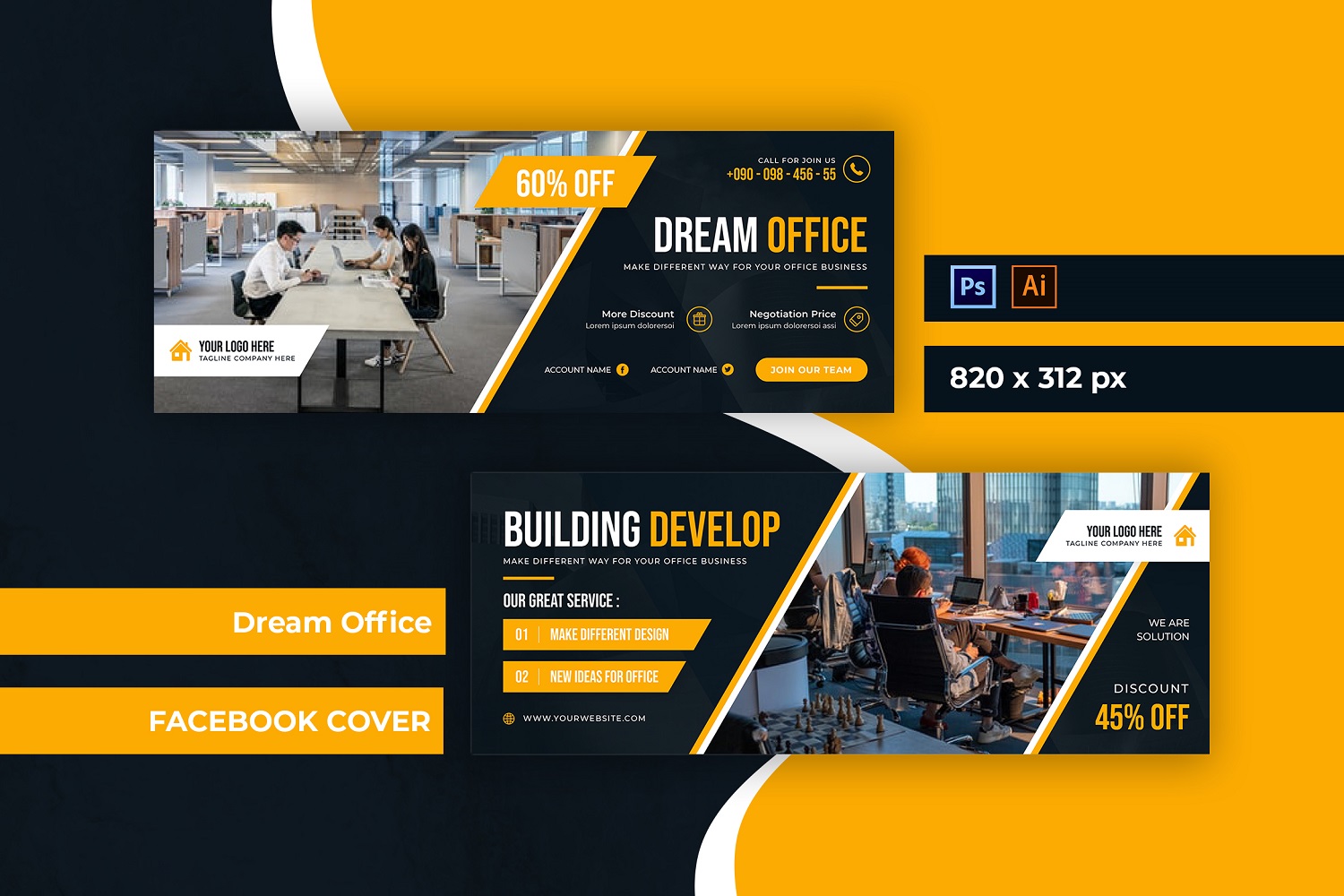 Dream Office Facebook Cover Social Media