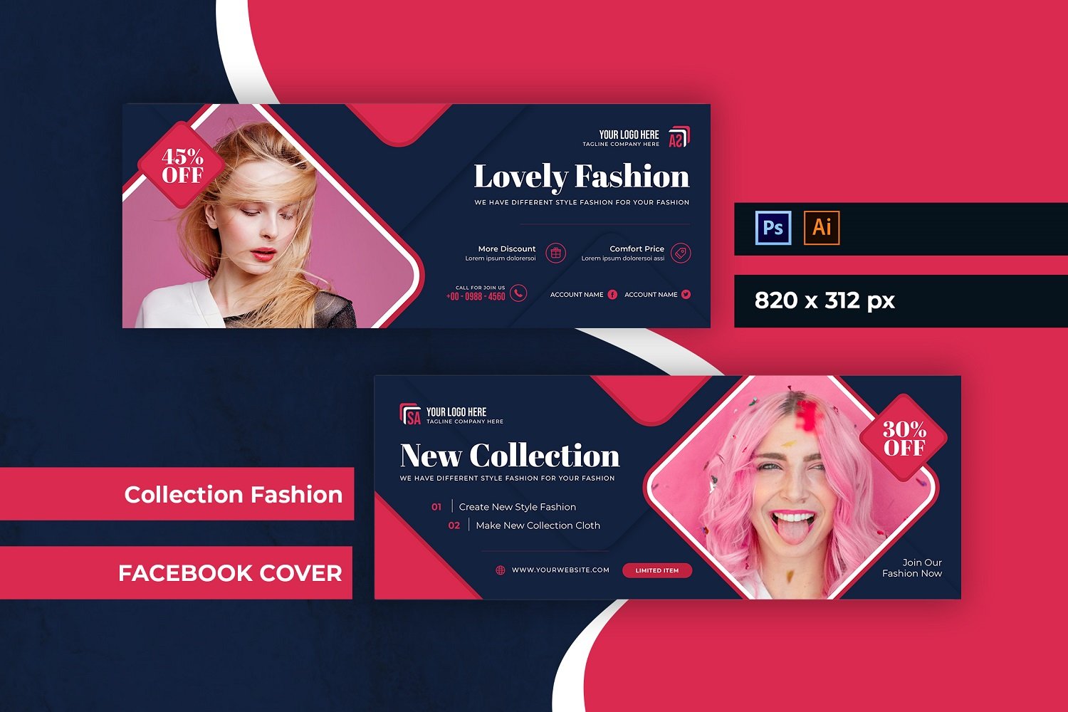 Collection Fashion Facebook Cover Social Media