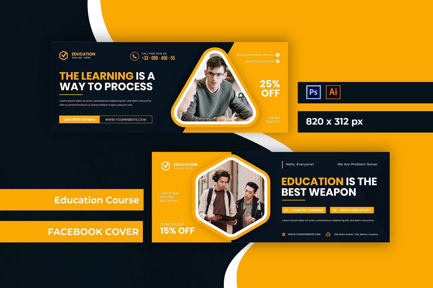 Education Course Facebook Cover Social Media