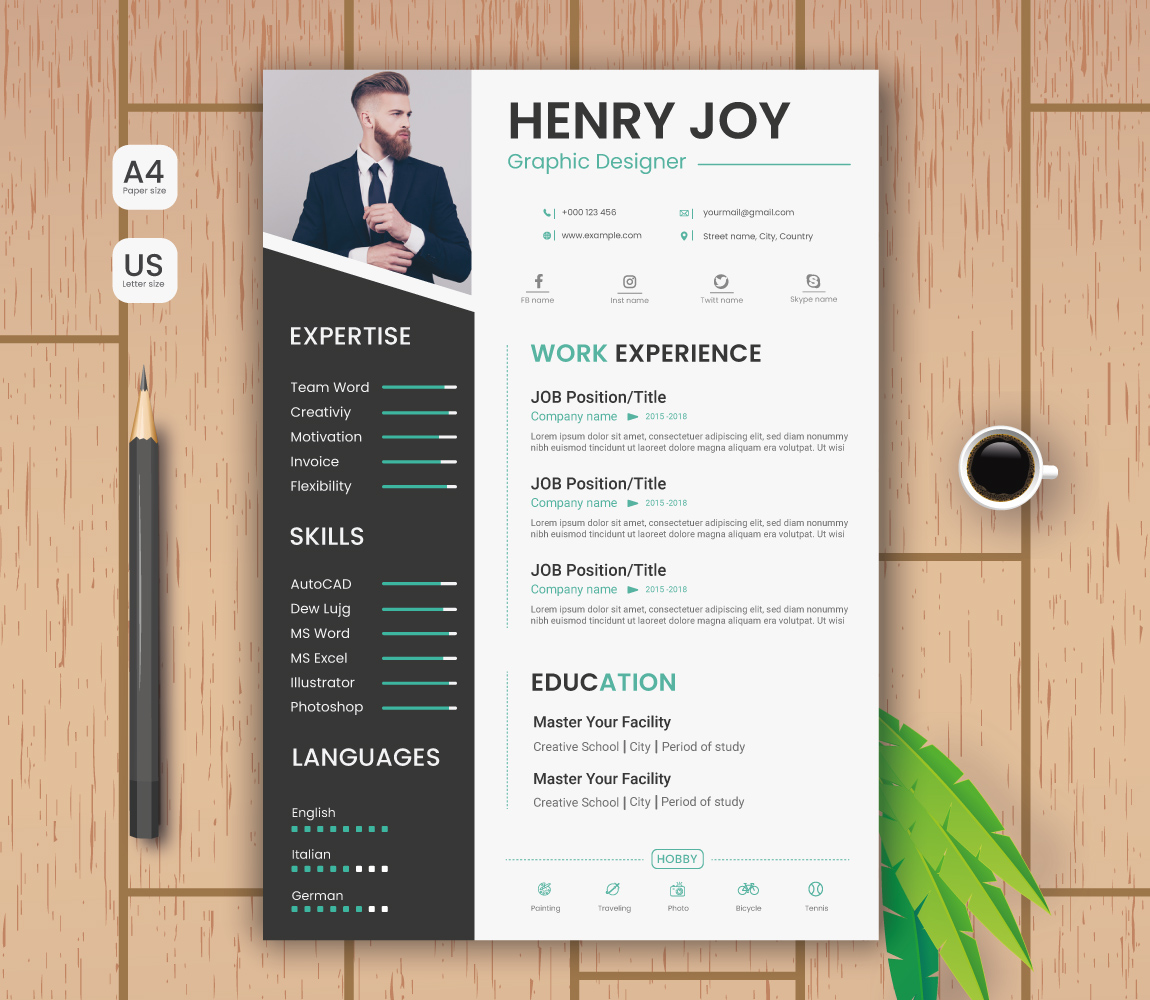 Modern and Professional CV Resume Template