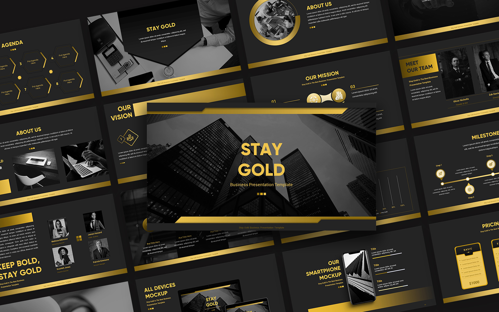 Stay Gold Business Presentation PowerPoint Template