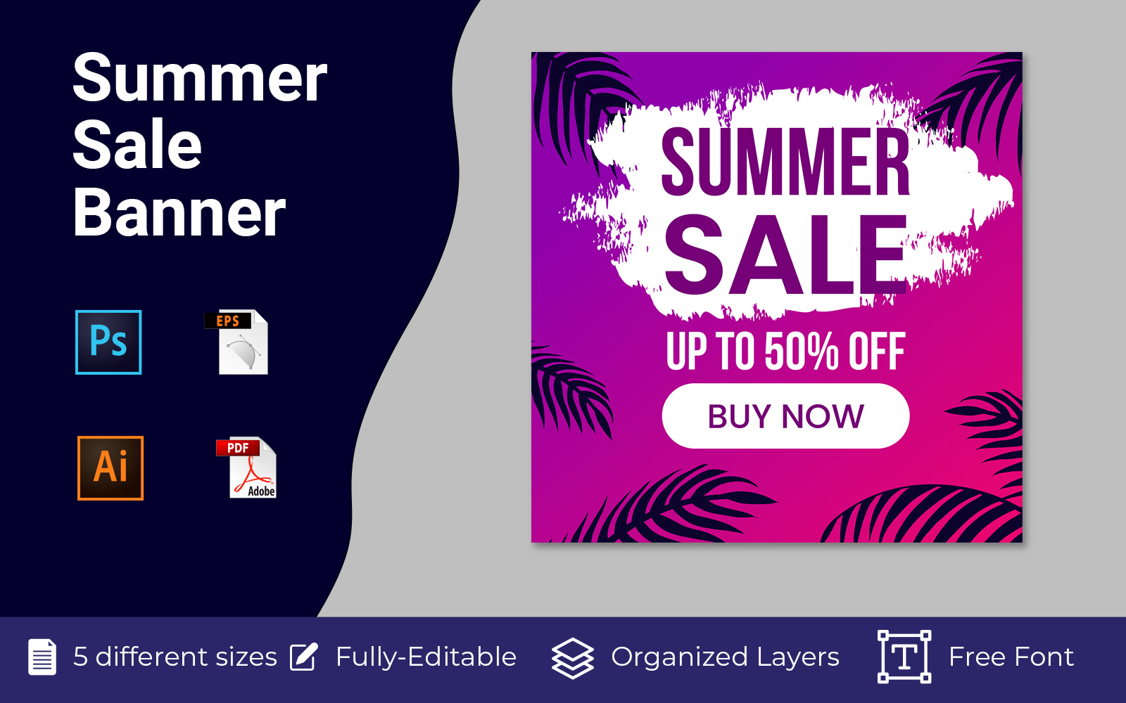 Suitable For Social Media Posts Summer Sale Banner