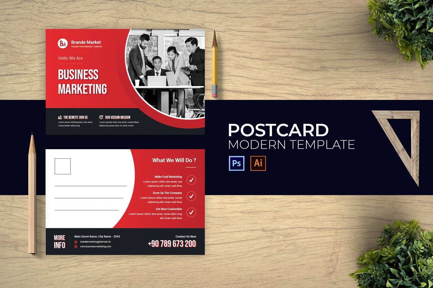 Sales Business Post Card Print Corporate identity template