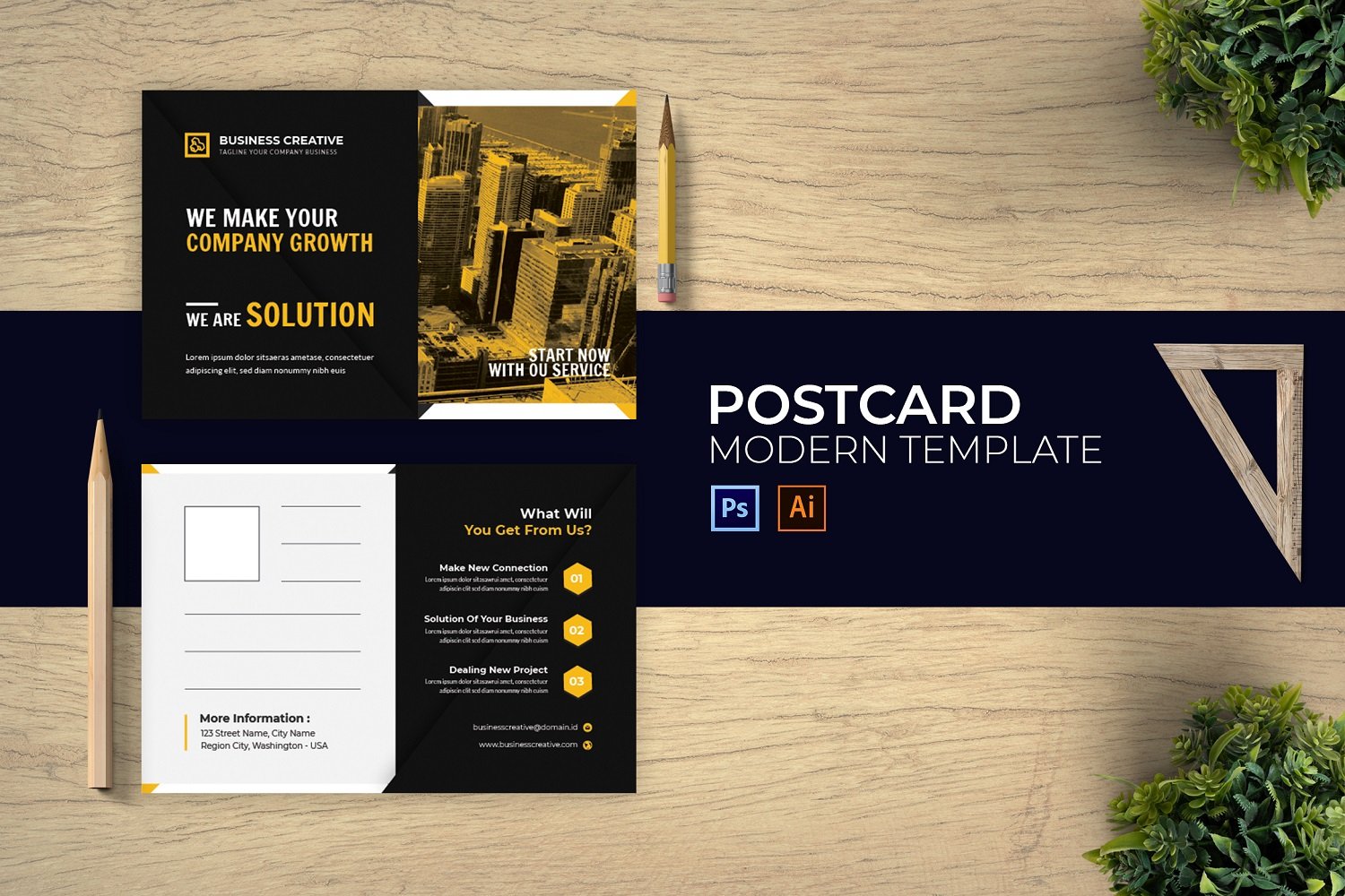 Solution Ideas Postcard Print Template