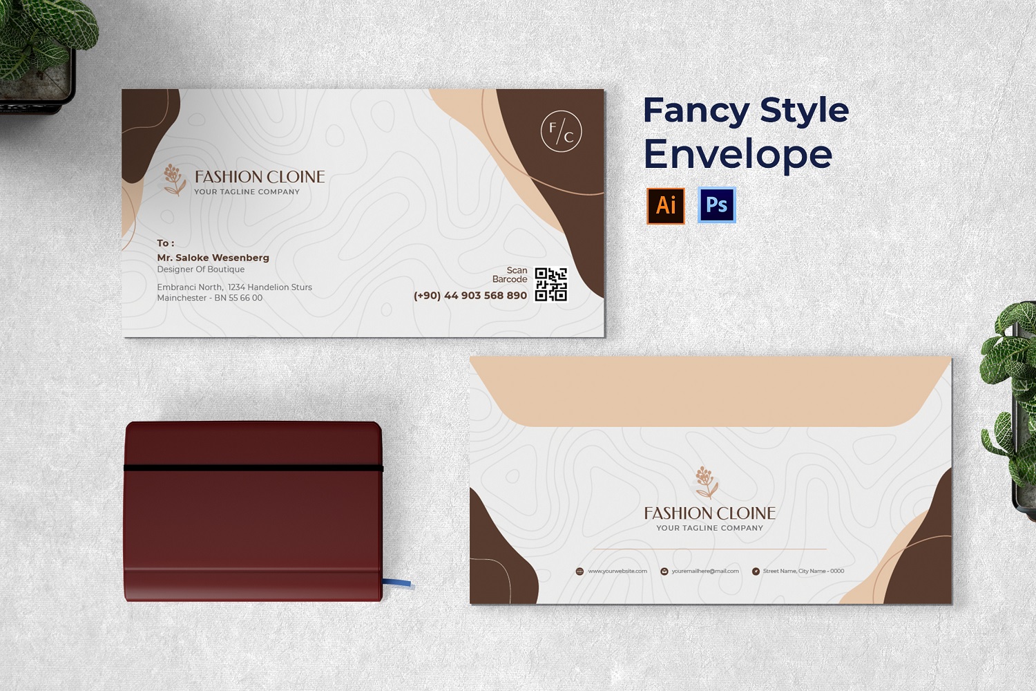 Fancy Styles Envelope Print Template