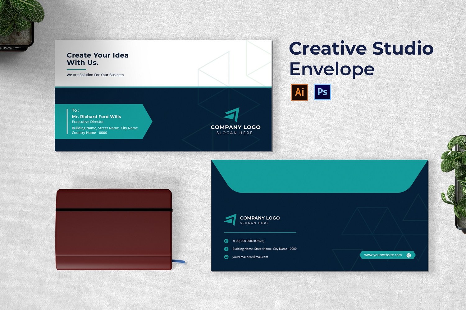 Creative Studio Envelope Print Template