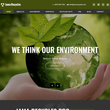 Environmental Green Responsive Website Templates 184615
