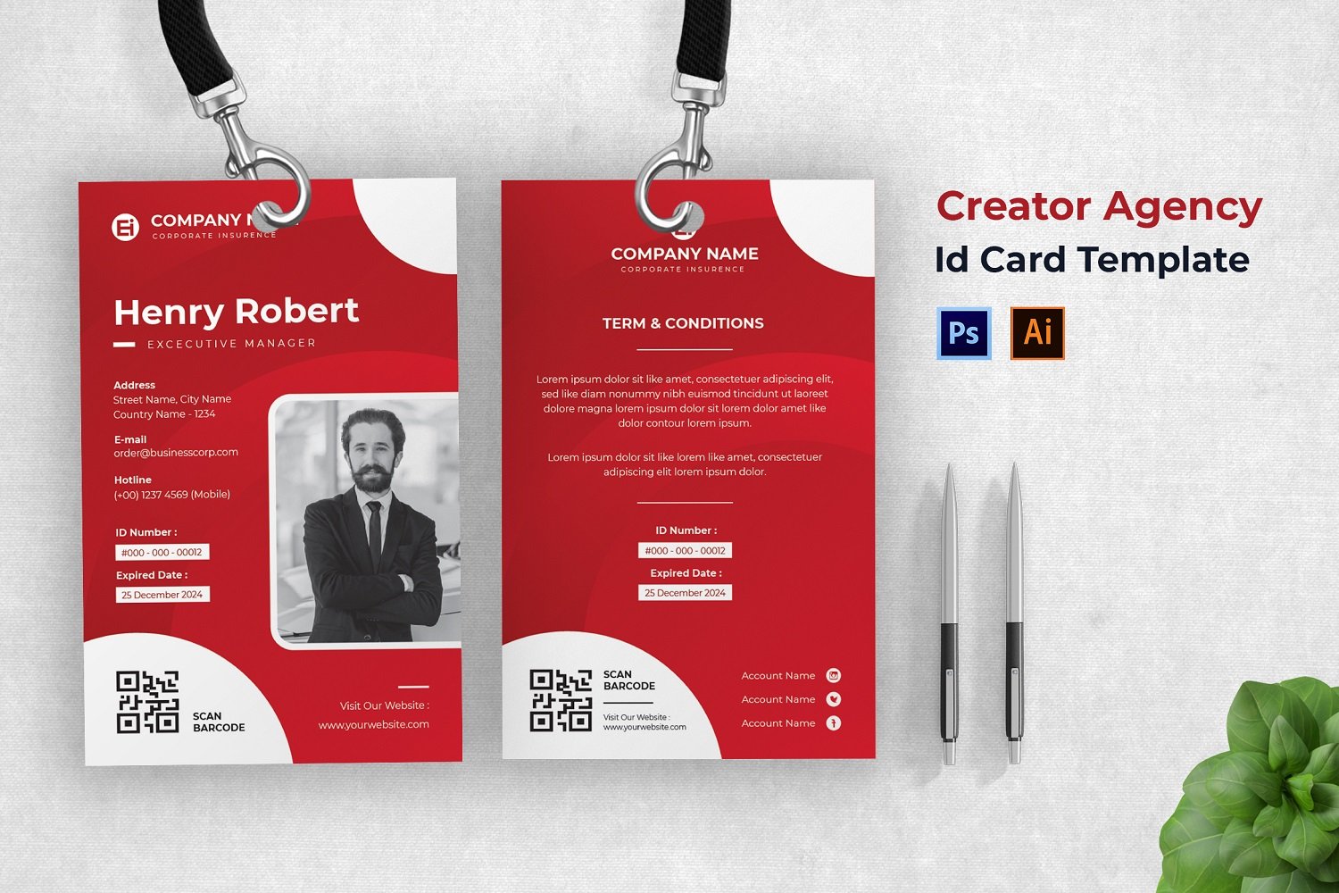 Creator Agency Id Card Print Template