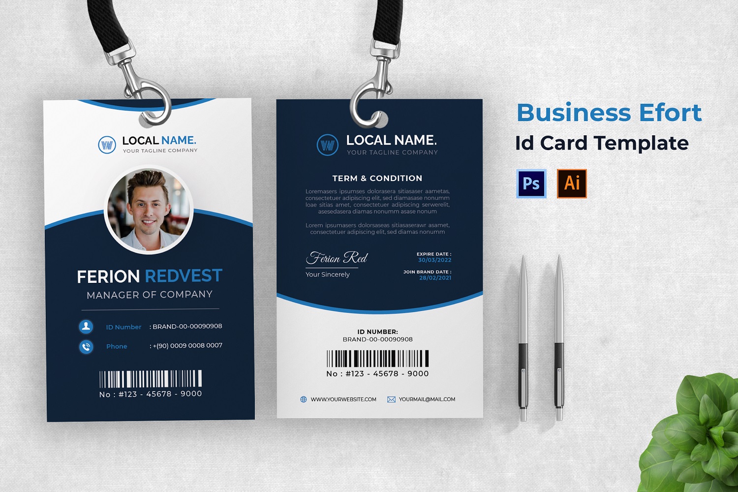 Business Effort Id Card Print Template